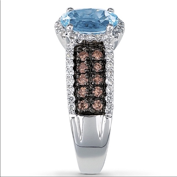 🆕 LeVian Genuine Aquamarine and Diamond Ring - Picture 4 of 8